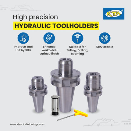 KTA BT50 Hydraulic Chuck Holder Face Through Coolant (Heavy Duty)(AD+B)