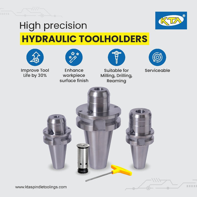 KTA BT30 Hydraulic Expansion Chuck Holder Face Through Coolant (Heavy Duty)(AD)