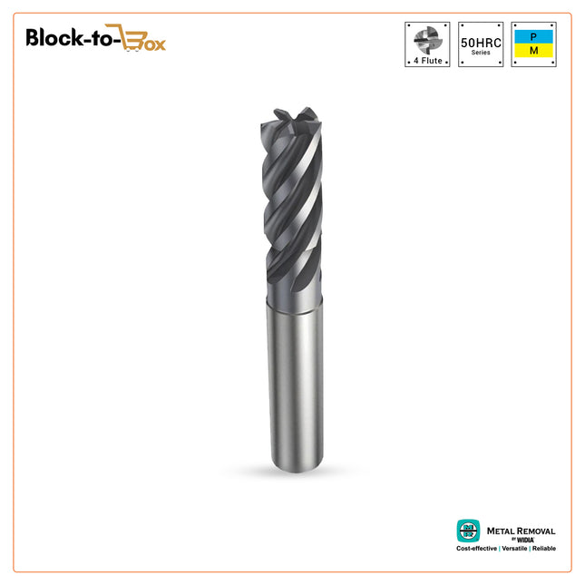 MRW Short Solid Carbide Endmills 4 Flute HRC 65 All sizes