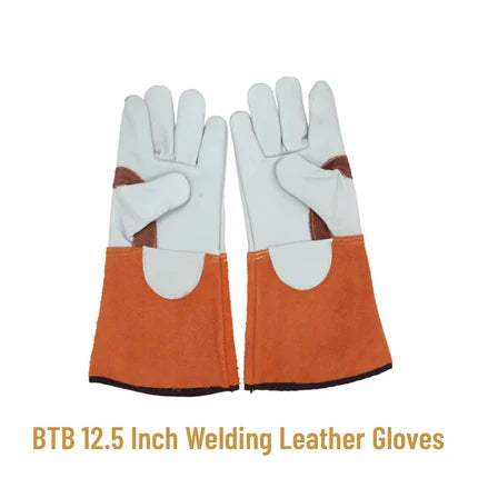 Welding Gloves Leather, BTB 12.5" Heavy Duty ( Pack of 5)