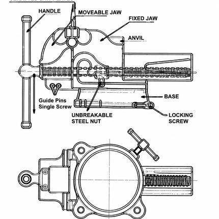 Engineers Vice - steel bench vice | Unique U301R