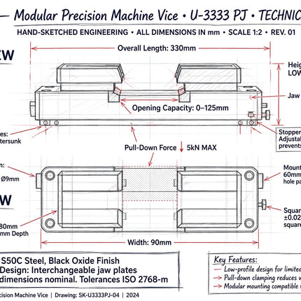 Precision Machine Vice Unique U3333 PJ