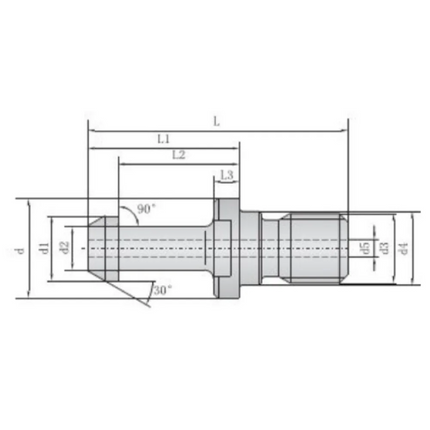 BTB Pull Studs/ BT40 90 DEG W/TC