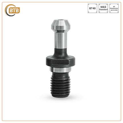 BTB Pull Stud BT40 60 DEG W/O Thru-Coolant