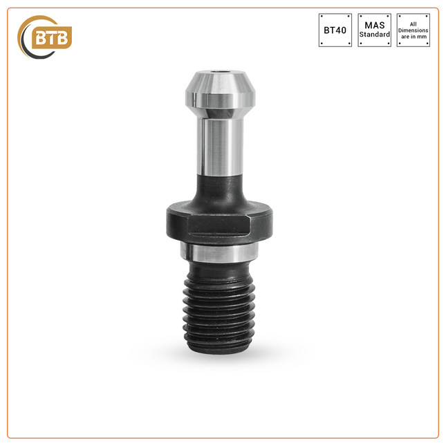 BTB Pull Stud BT40 60 DEG W/O Thru-Coolant