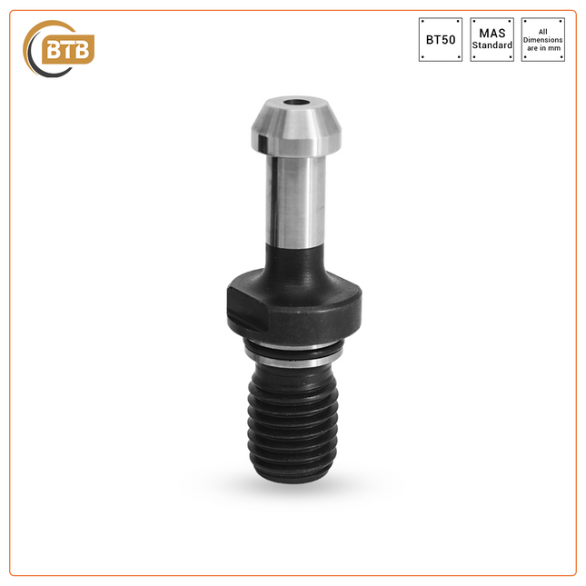 BTB Pull Stud BT50 60 DEG with 0 Ring Thru-Coolant