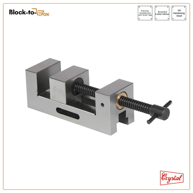 Crystal Hardened & Ground Precision Grinding Vice With Screw