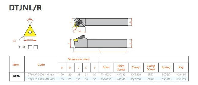 VAICO External Tool Holder DTJN Type