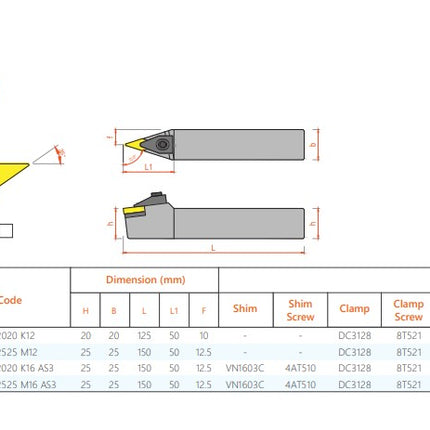 VAICO External Tool Holder DVVN Type