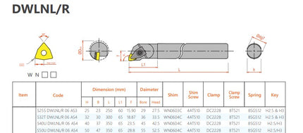 VAICO Internal Tool Holder DWLN Type