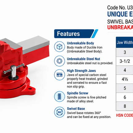 Engineers bench Vice Unique U301 RS STEEL