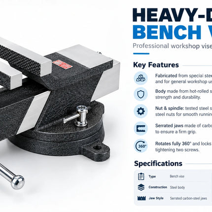 Steel bench vice Unique U338NS