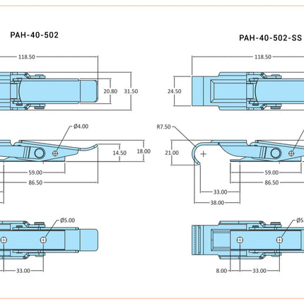 Medium Duty Non-Adjustable Claw Toggle Latch (502 Series)