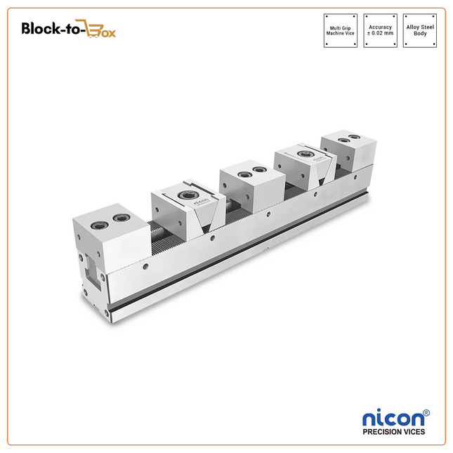 N-103S Nicon Multi Grip machine Vice With Serrated Slide Ways