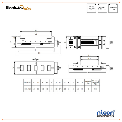N-104 Nicon Precision High Grip Machine Vice