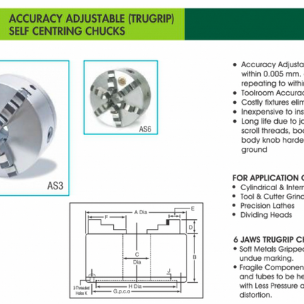 Seco Accuracy Adjustable Self Centring Chucks (AS-G)