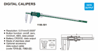 Insize Digital Calipers-Long Range-1106 Series