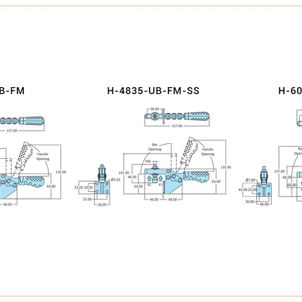 Steelsmith H-Series Medium Duty Clamps-Front Mounting Clamps