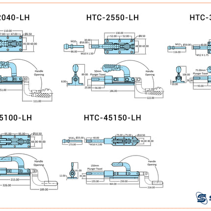 Steelsmith HTC-Series Medium/Heavy Duty Clamps - Low Height