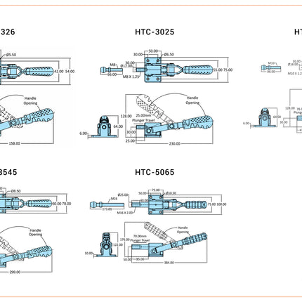 Steelsmith HTC-Series  Medium/Heavy Duty Clamps-Flanged Base