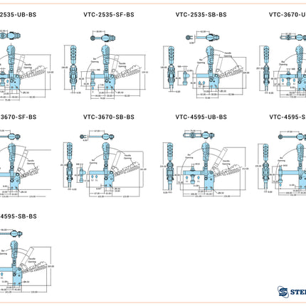 VTC Series/Medium Duty Clamps-Straight Base/2000-4000 Series
