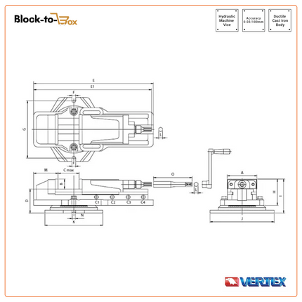 Vertex Hydraulic Machine Vice