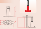 Stable Screw Jack with Double Side Flange and Ring Lock-Nut  Type: CES-50 DF