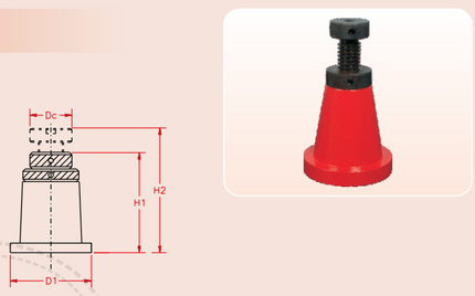 Clati Broad Base Screw Jack With Ring  Lock Nut