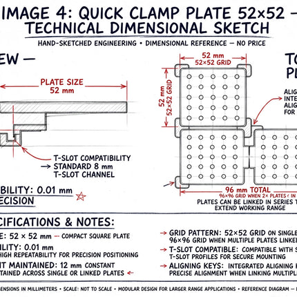 Quick Clamp Plate 52x52 Unique U 3636 R