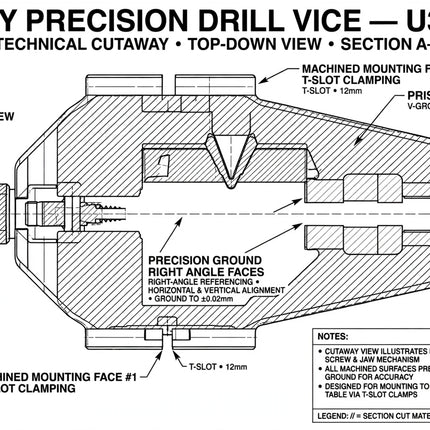 UNIQUE 3 Way Precision Drill Vise - U3307 P
