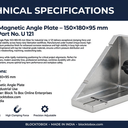 Magnetic Angle Plate Unique U121 150x180x95mm Silver