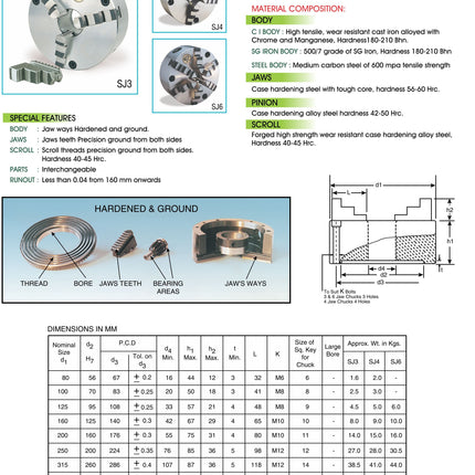 Seco Self Centring Chuck-Type SJ SJ4-4JAW 100mm