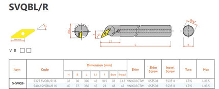 VAICO Internal Tool Holder SVQB Type