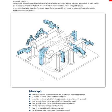 Hold Down Action Clamps-Fixed Cylinder