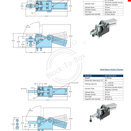 Hold Down Action Clamps