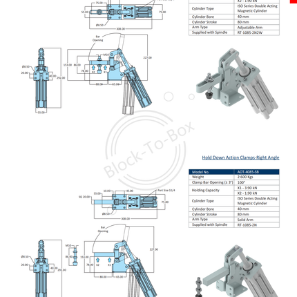 Hold Down Action Clamps-Right Angle