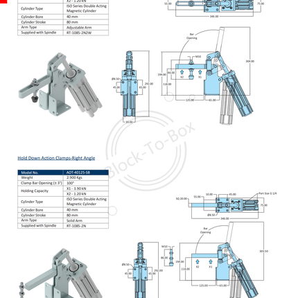 Hold Down Action Clamps-Right Angle