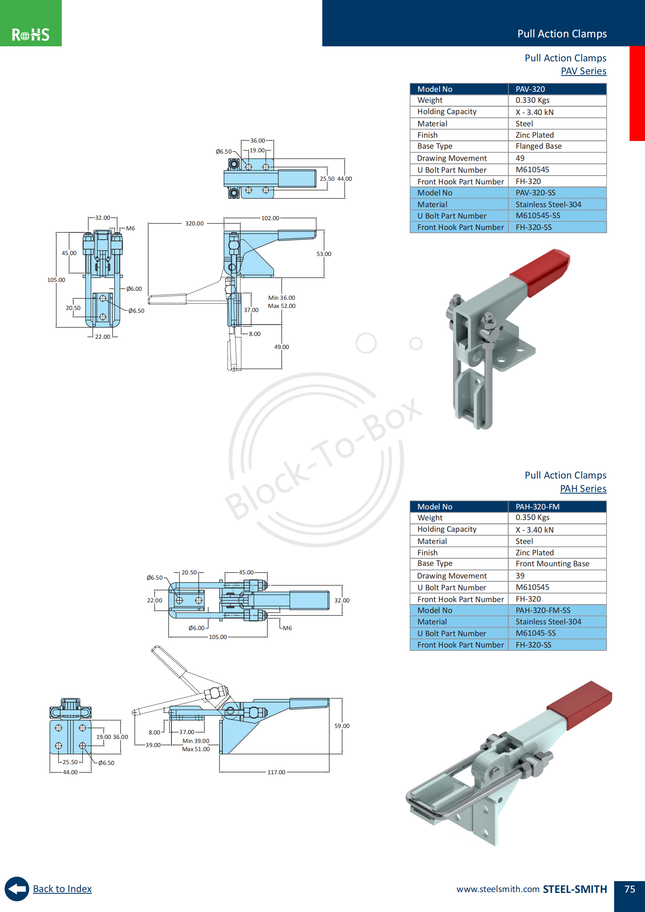 Pull Action Clamps PAV Series (320 Series)