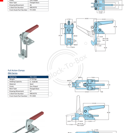 Pull Action Clamps PAH Series (5601,2801 Series)