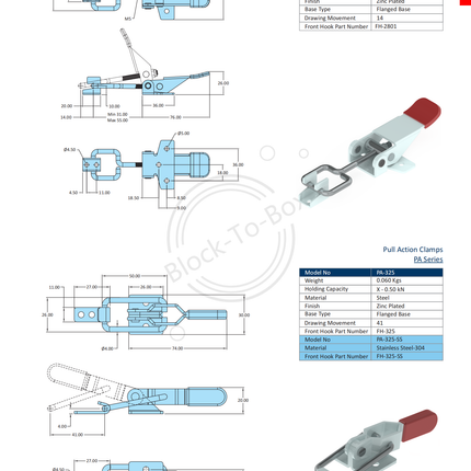 Pull Action Clamps PAH Series (5601,2801 Series)