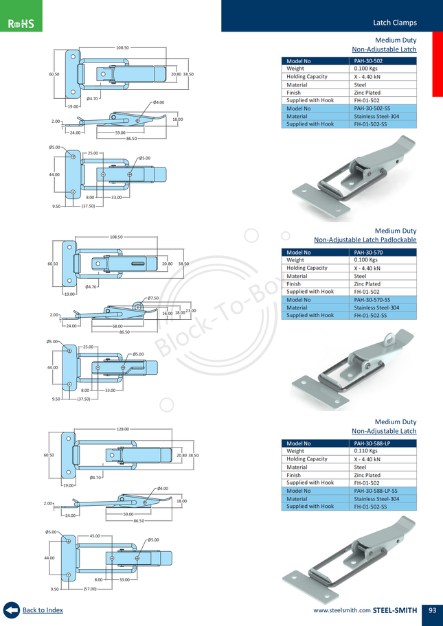 Medium Duty Non-Adjustable Latch (502,2600 Series)