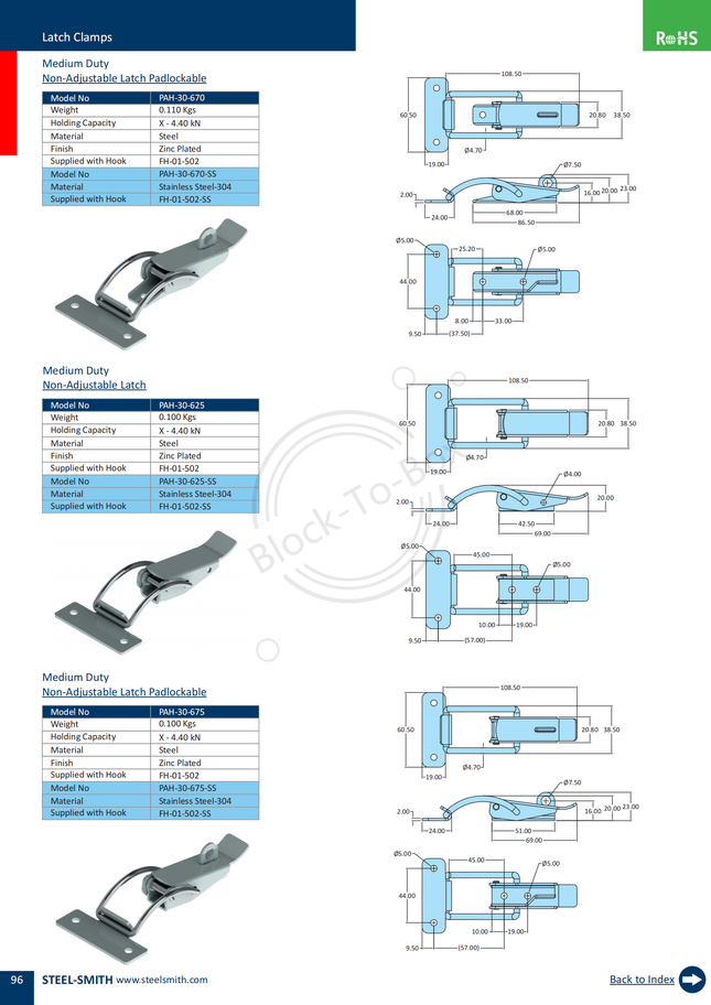 Medium Duty Non-Adjustable Latch (30,33 Series)