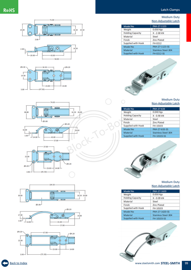 Medium Duty Non-Adjustable Latch (27Series)