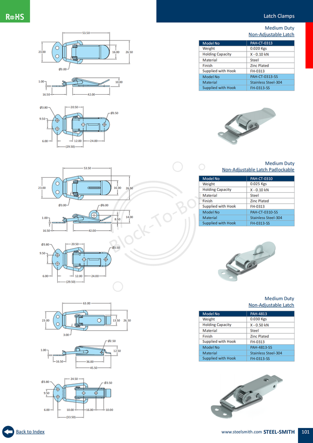 Medium Duty Non-Adjustable Latch (0313,4813 Series)