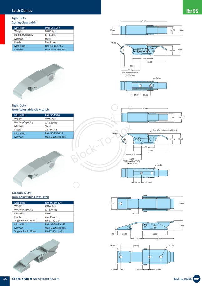 Light Duty Spring Claw Latch