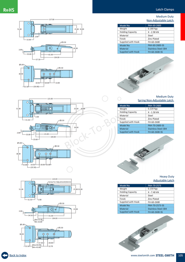 Medium Duty Non-Adjustable Latch (502,2600 Series)