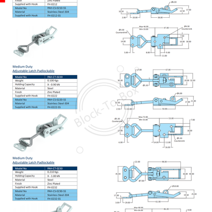 Medium Duty Adjustable Latch Padlockable