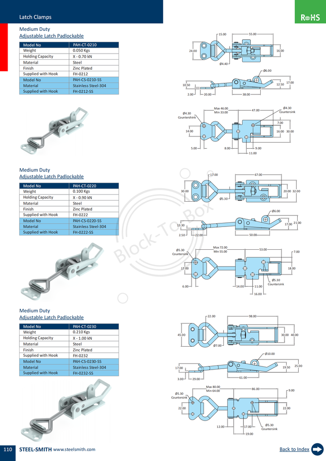 Medium Duty Adjustable Latch Padlockable