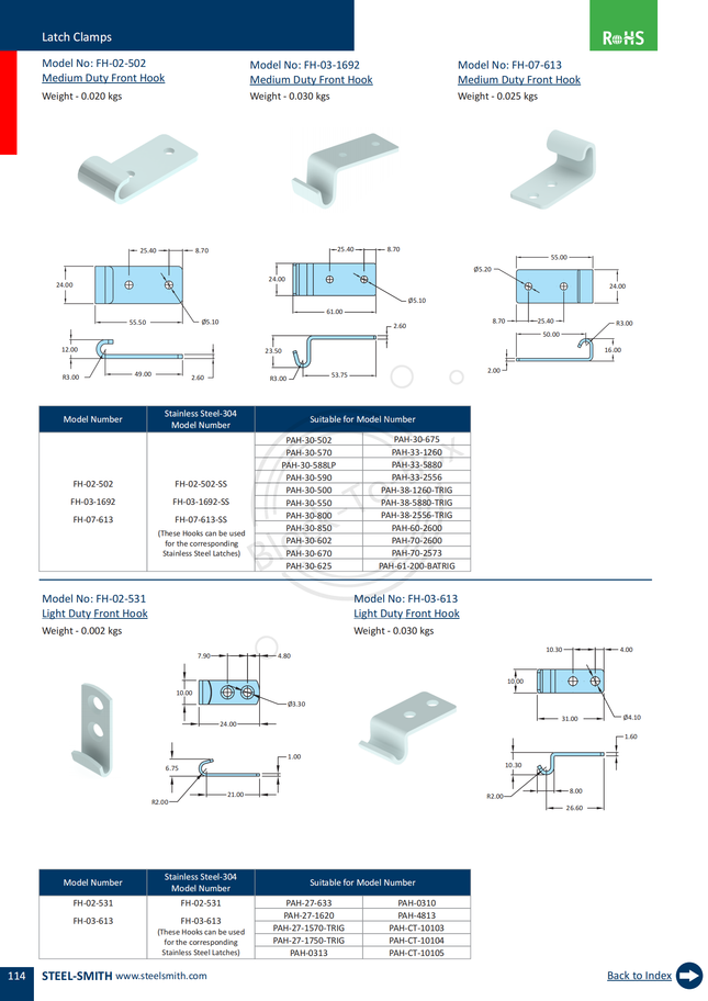 Light Duty Front Hook