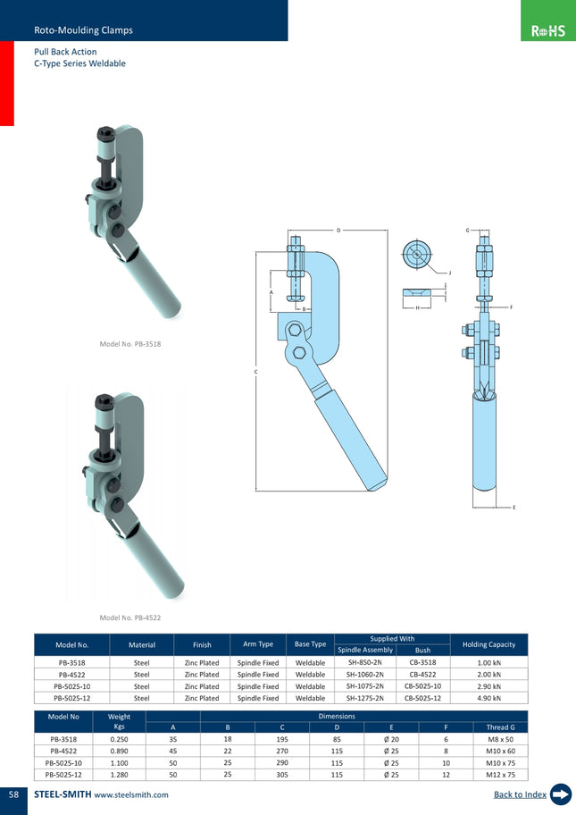 Pull Back Action C-Type Series Weldable